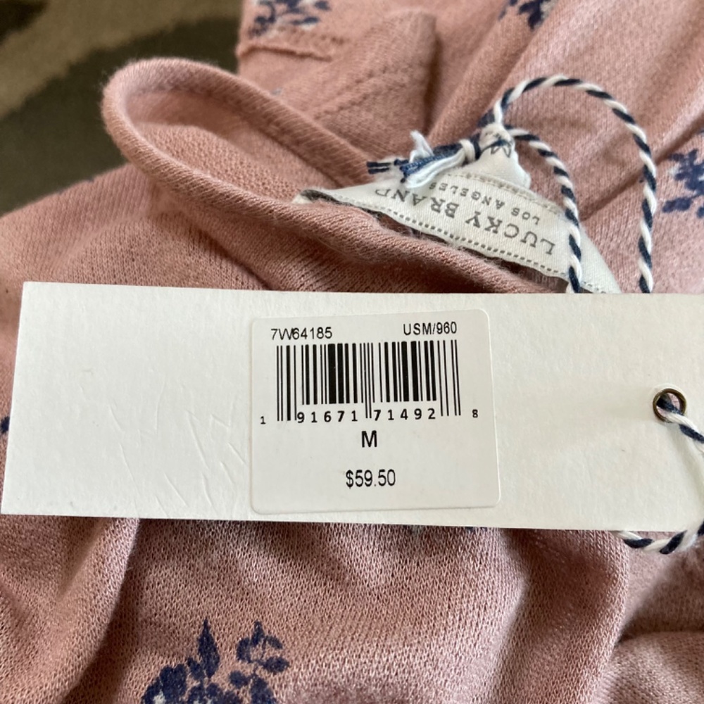Lucky Brand Floral Smock Tunic Top size Medium - Picture 8 of 9